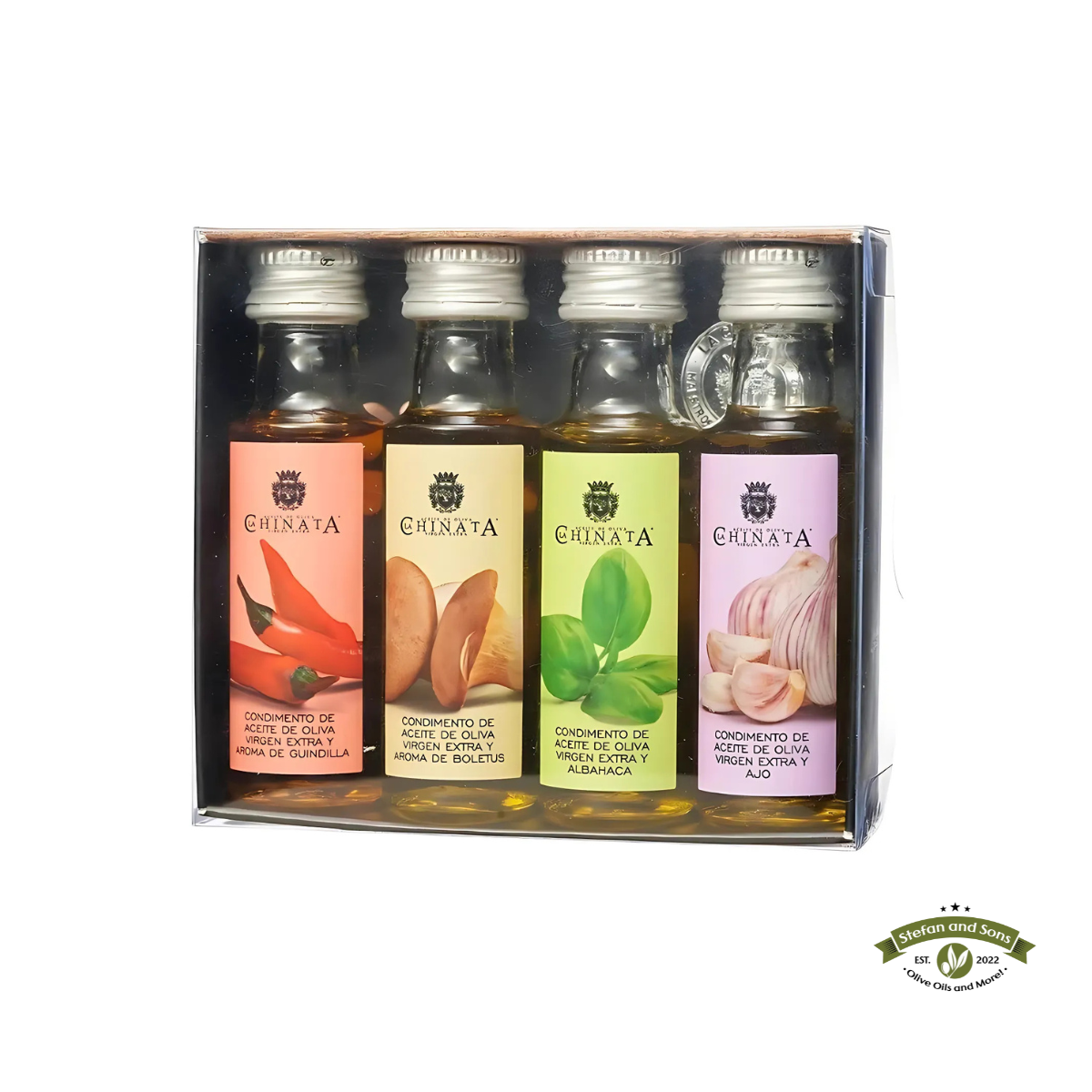La Chinata Infused Extra Virgin Olive Oil Tasting Set – 4 x 25ml La Chinata Infused Extra Virgin Olive Oil Tasting Set – 4 x 25ml