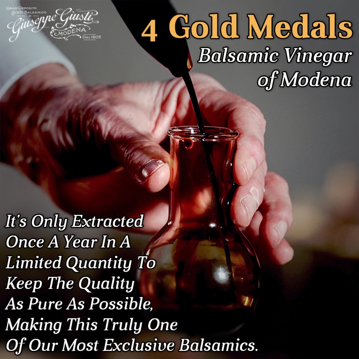 Giuseppe Giusti Balsamic Vinegar of Modena IGP Aged 15 years 4 Gold Medals from Italy-250 ml (5)