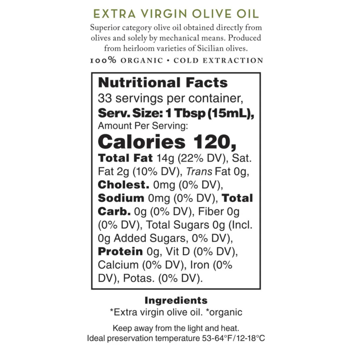 Bona Furtuna Organic Everyday Olive Oil 100 ml Bona Furtuna Organic Everyday Olive Oil 100 ml